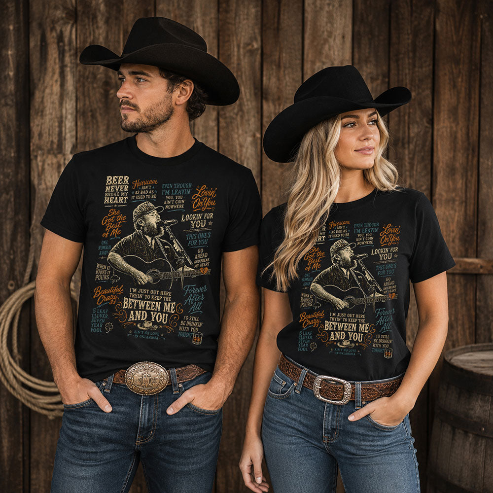 Luke Combs Country Music Graphic Black Unisex T-Shirt