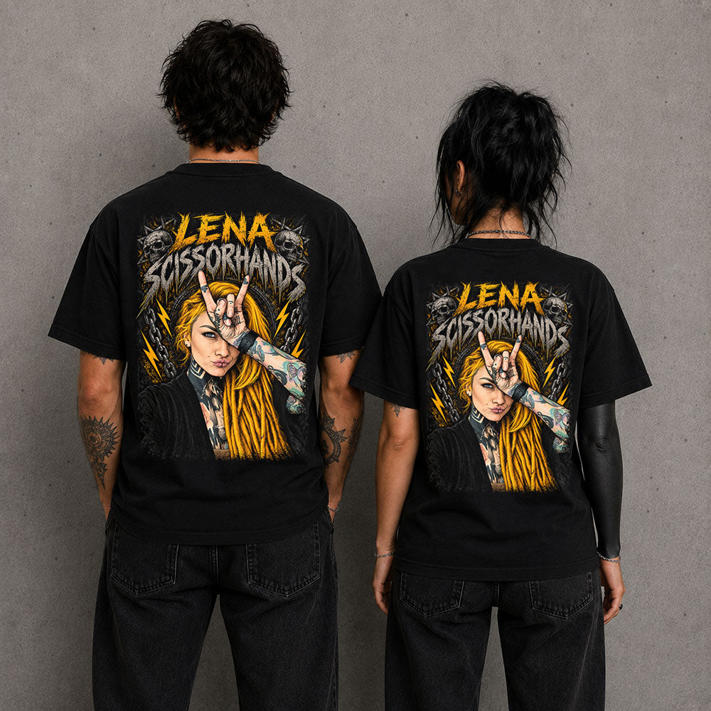 Lena Scissorhands Infected Rain Heavy Metal Band Music Graphic Black Unisex T-Shirt