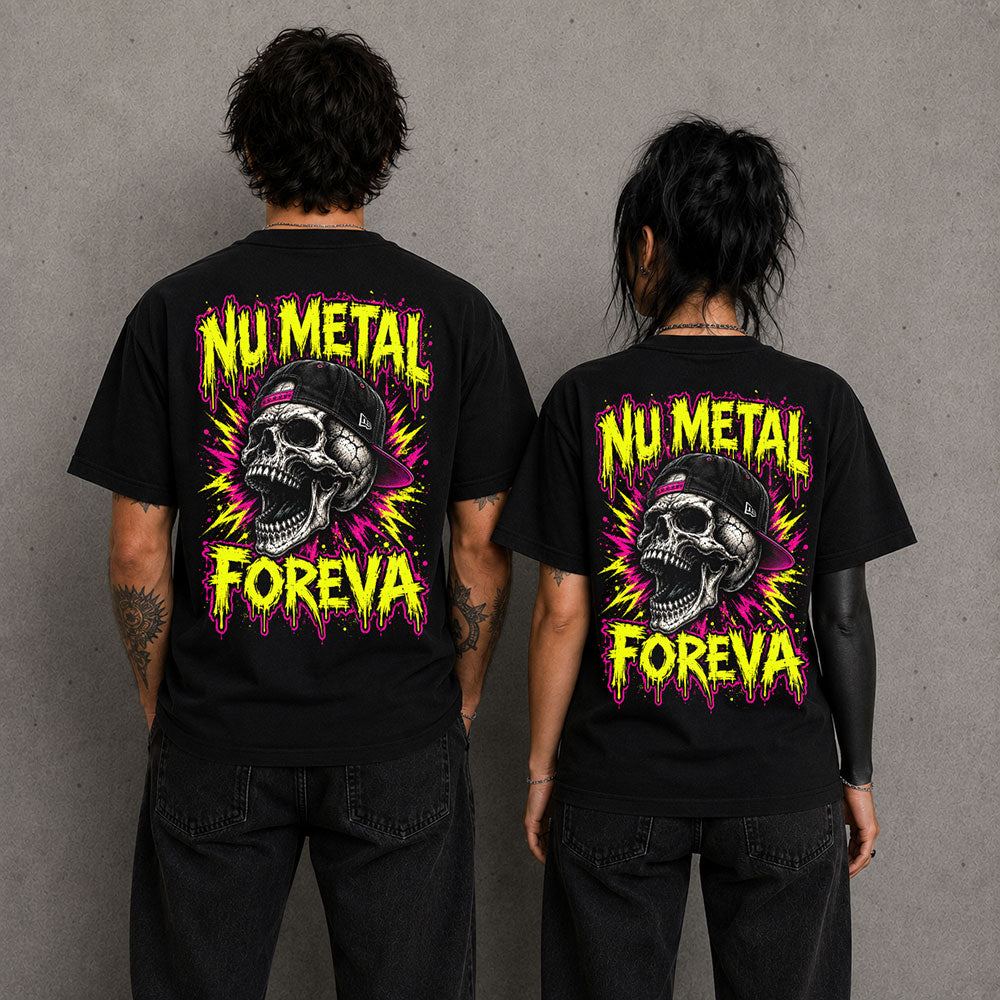 Nu Metal Foreva Rock Heavy Metal Skull Graphic Black Unisex T-Shirt