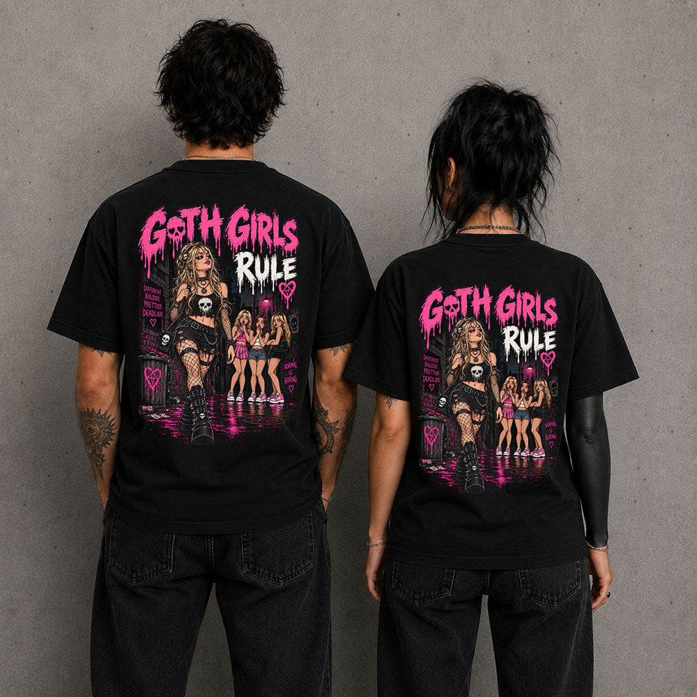 Goth Girls Rule! Graphic Black Unisex T-Shirt