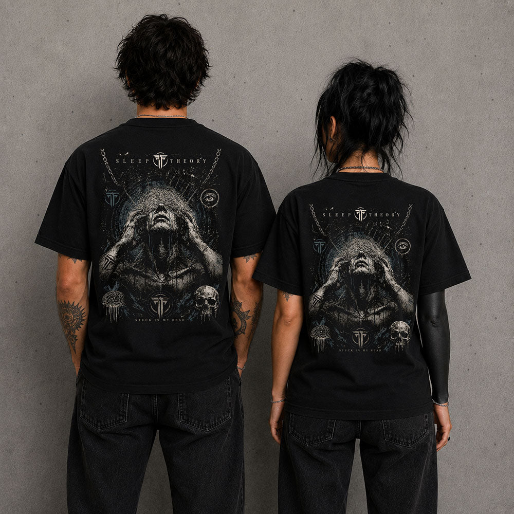 Sleep Theory Stuck In My Head Heavy Metal Band Music Graphic Black Unisex T-Shirt