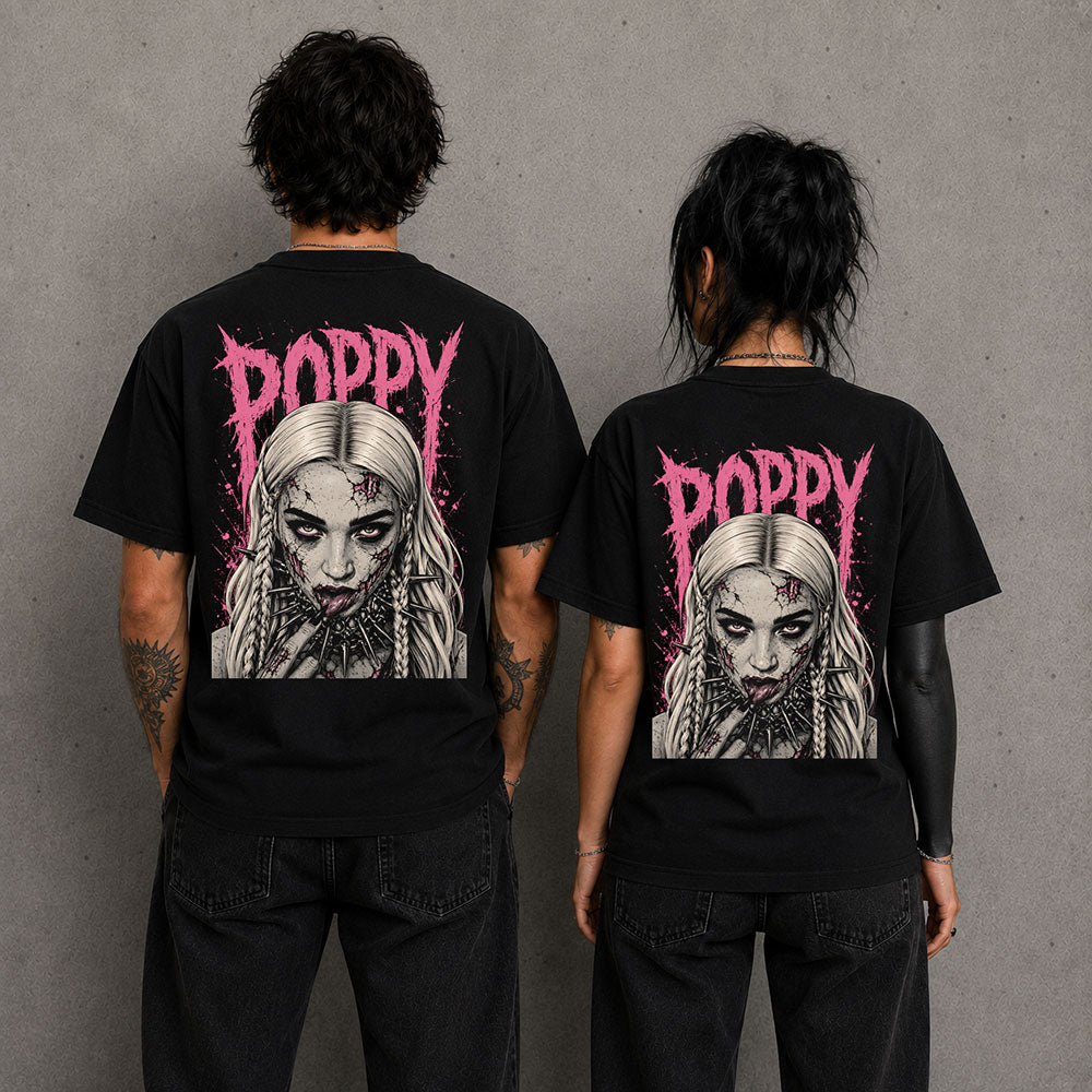 Poppy Heavy Metal Gothic Band Music Graphic Black Unisex T-Shirt