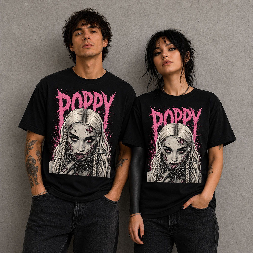 Poppy Heavy Metal Gothic Band Music Graphic Black Unisex T-Shirt