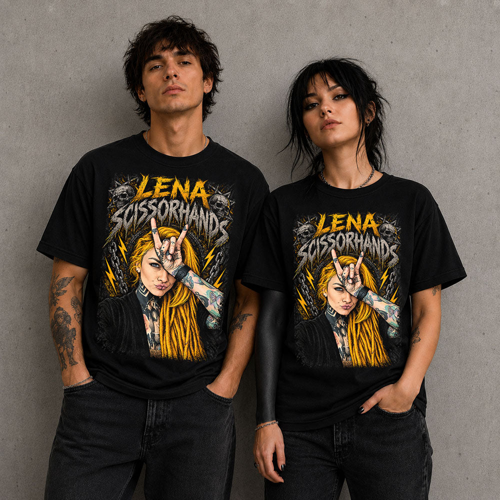 Lena Scissorhands Infected Rain Heavy Metal Band Music Graphic Black Unisex T-Shirt