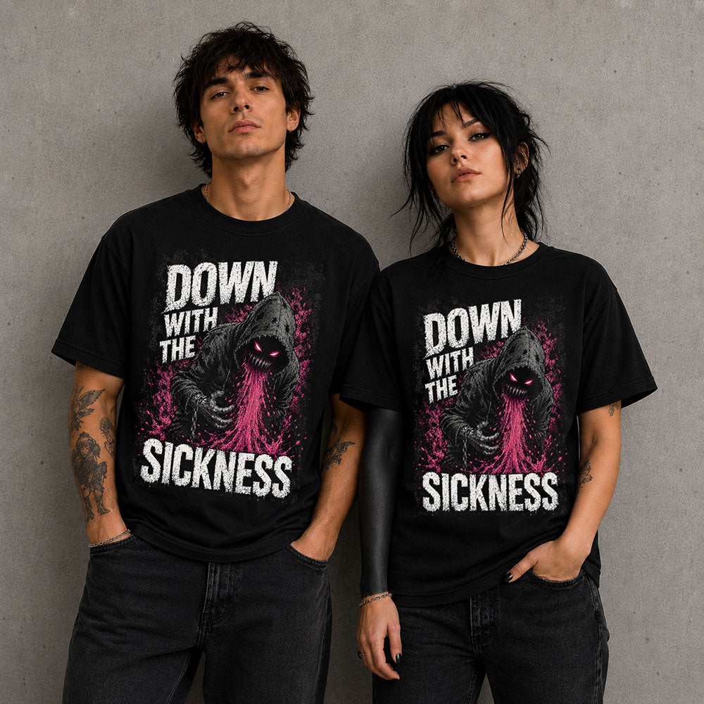 Disturbed Down With The Sickness Heavy Metal Band Music Graphic Black Unisex T-Shirt