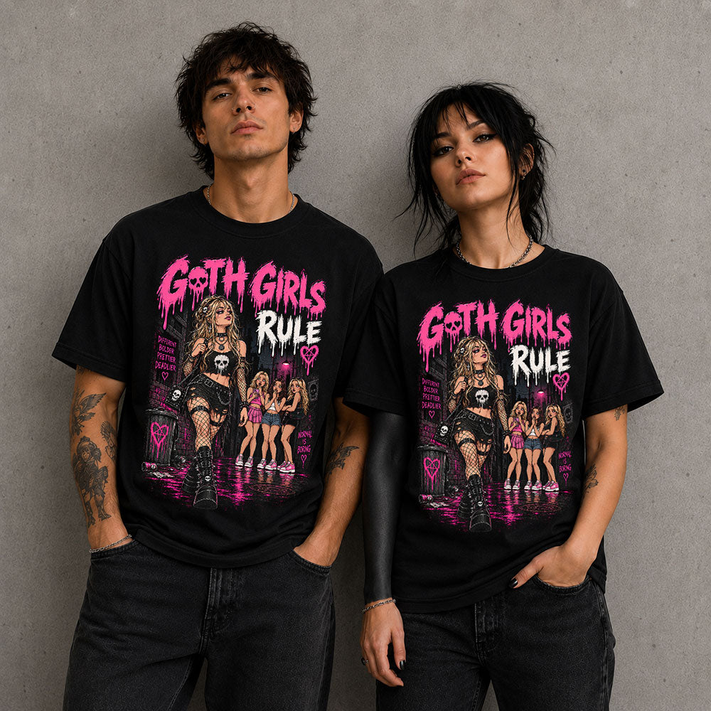 Goth Girls Rule! Graphic Black Unisex T-Shirt