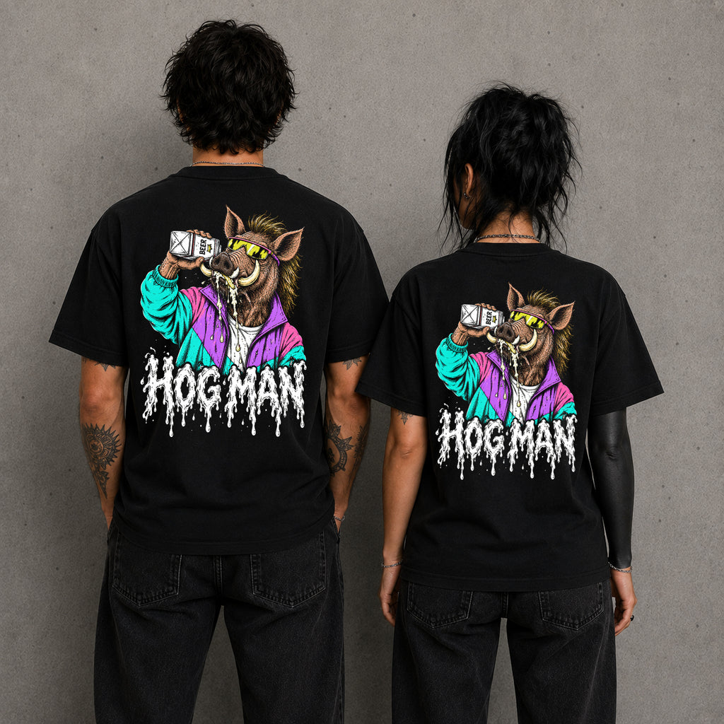 Bilmuri HOG MAN Heavy Metal Band Music Graphic Black Unisex T-Shirt