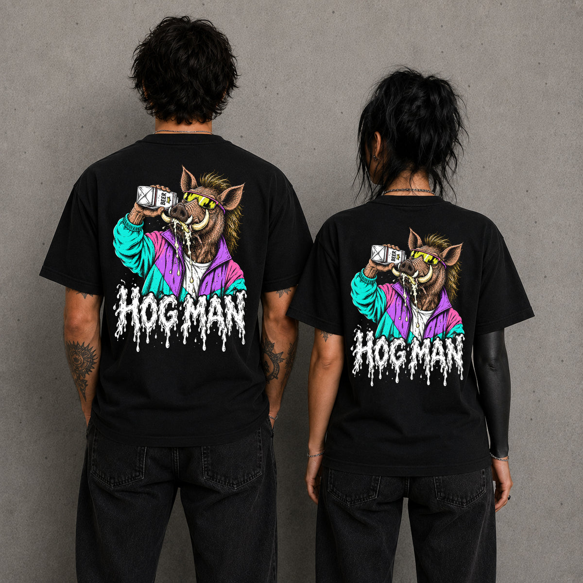Bilmuri HOG MAN Heavy Metal Band Music Graphic Black Unisex T-Shirt