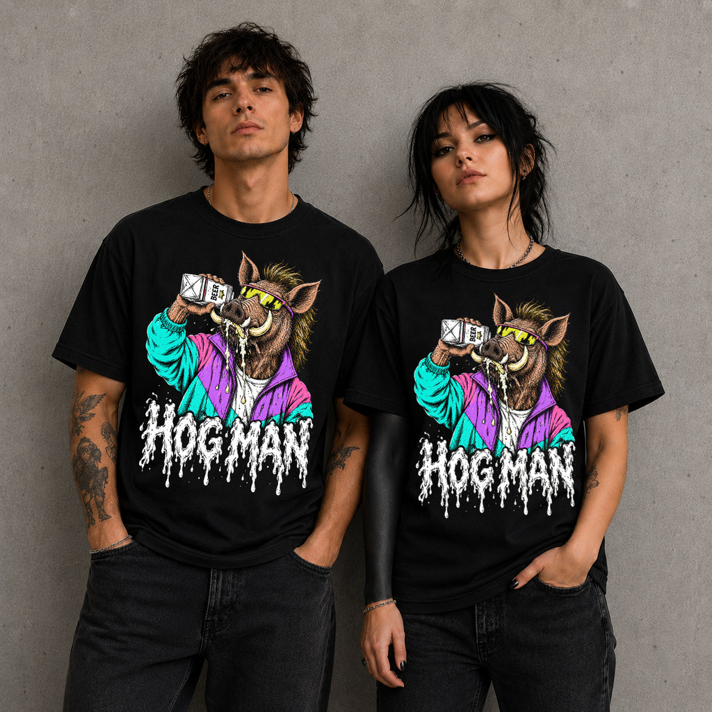Bilmuri HOG MAN Heavy Metal Band Music Graphic Black Unisex T-Shirt