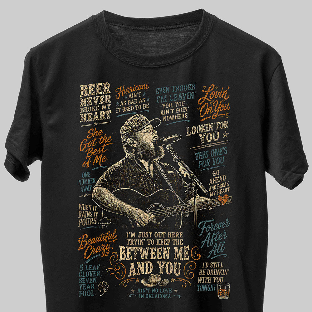 Luke Combs Country Music Graphic Black Unisex T-Shirt
