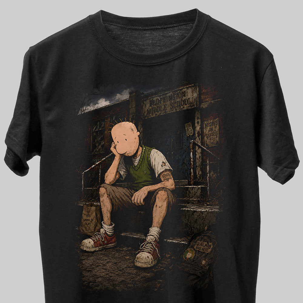 Doug Funnie Nickelodeon 90s Cartoon Graphic Black Unisex T-Shirt