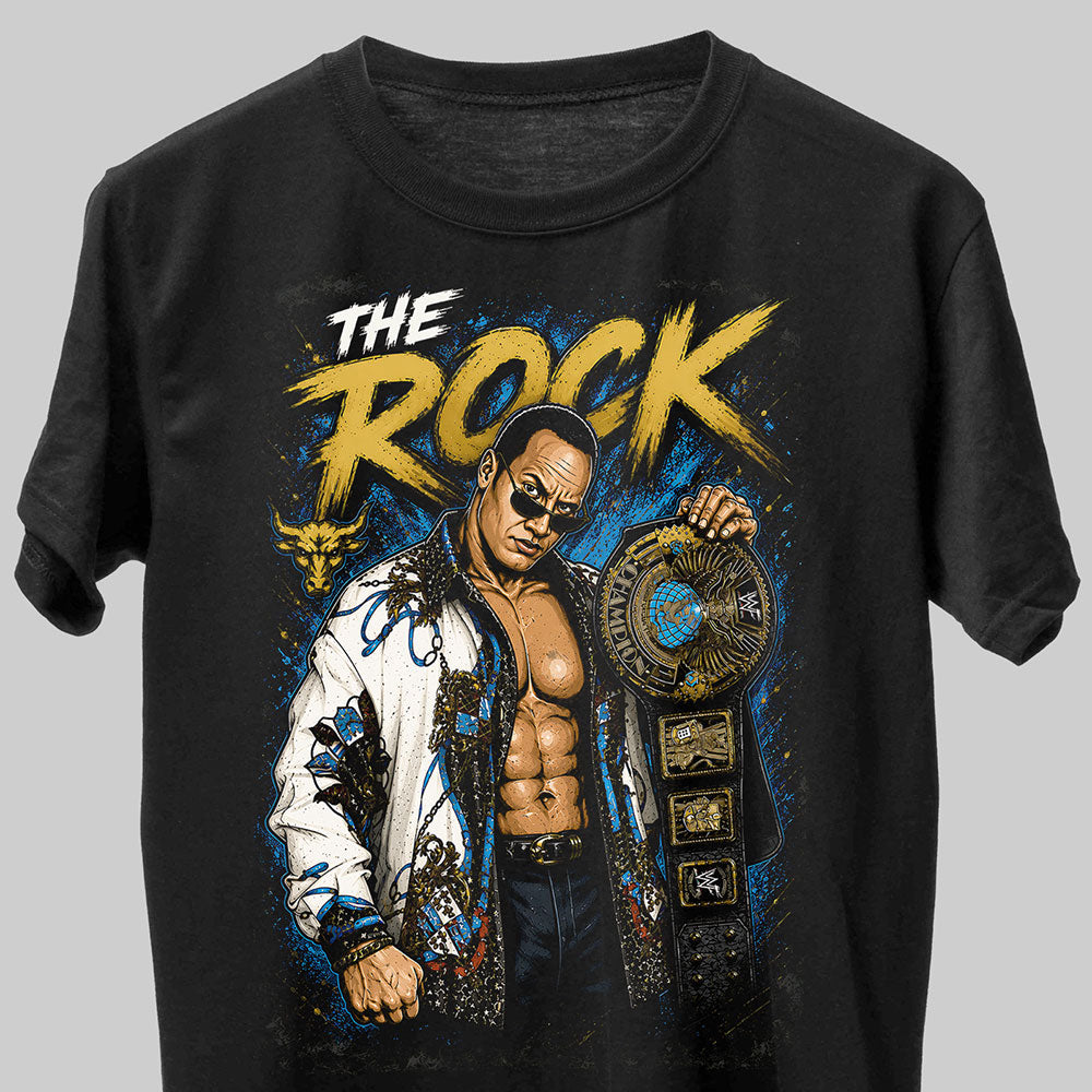 The Rock Hall Of Fame WWE Wrestling Black Unisex T-Shirt