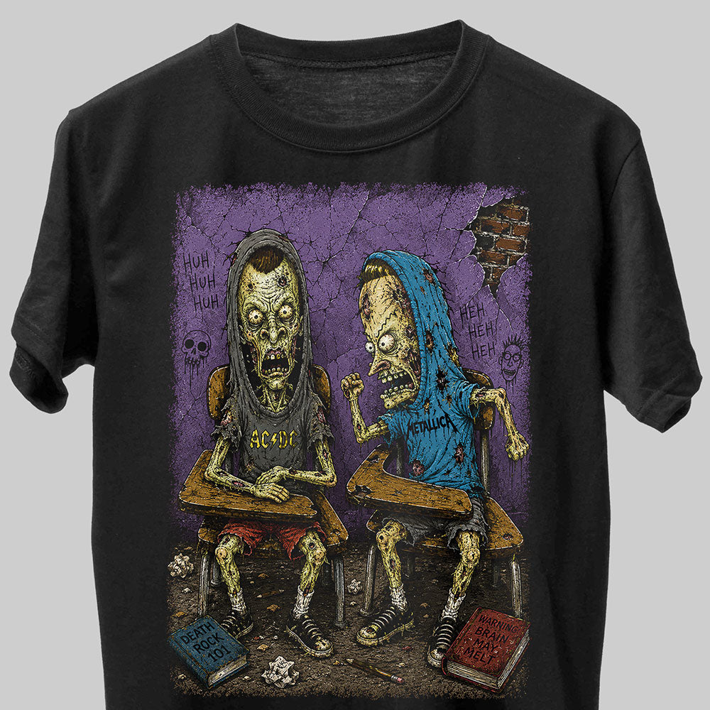Beavis and Butt-Head Zombie 90s Funny Cartoon Graphic Black Unisex T-Shirt