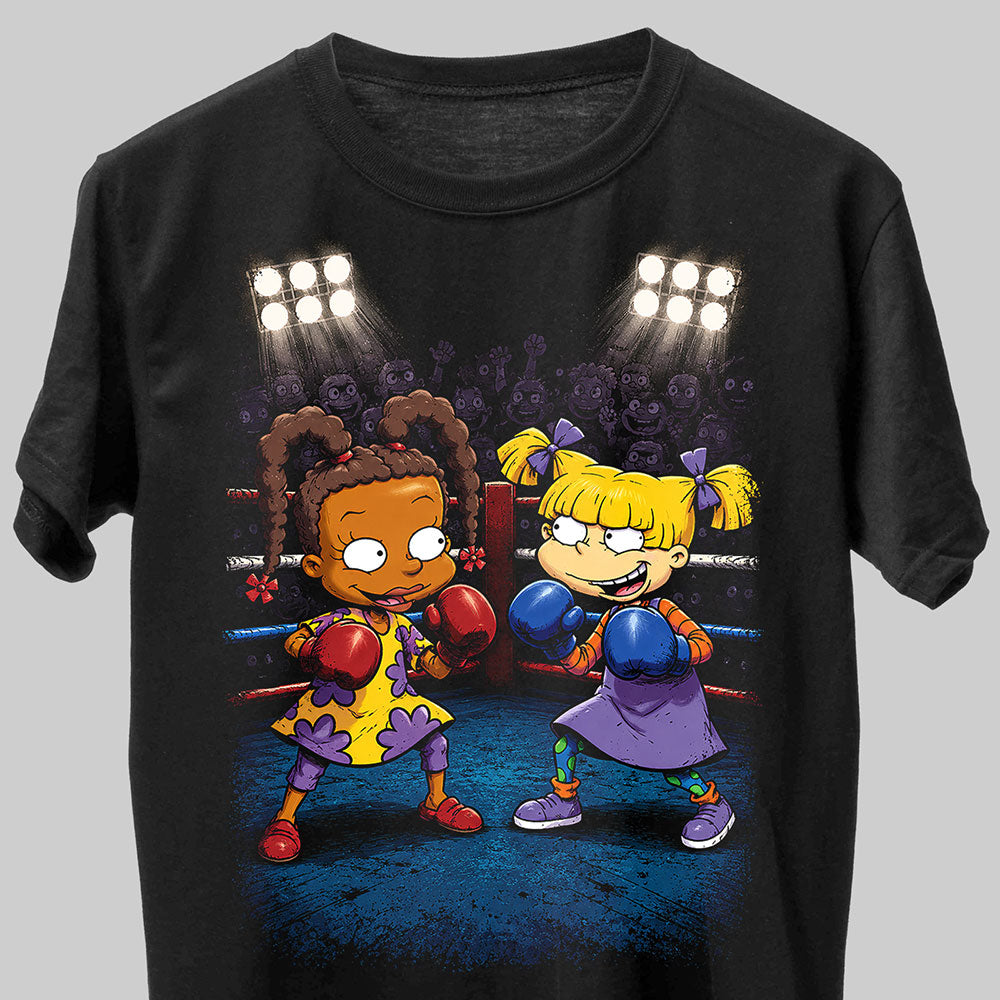 Rugrats Susie vs Angelica Nickelodeon 90s Cartoon Graphic Black Unisex T-Shirt