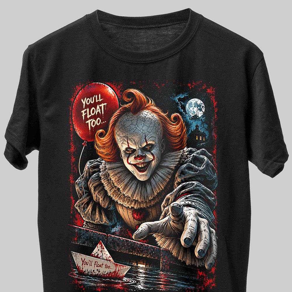 Pennywise The Clown Bill Skarsgård Halloween Horror Graphic Black Unisex T-Shirt