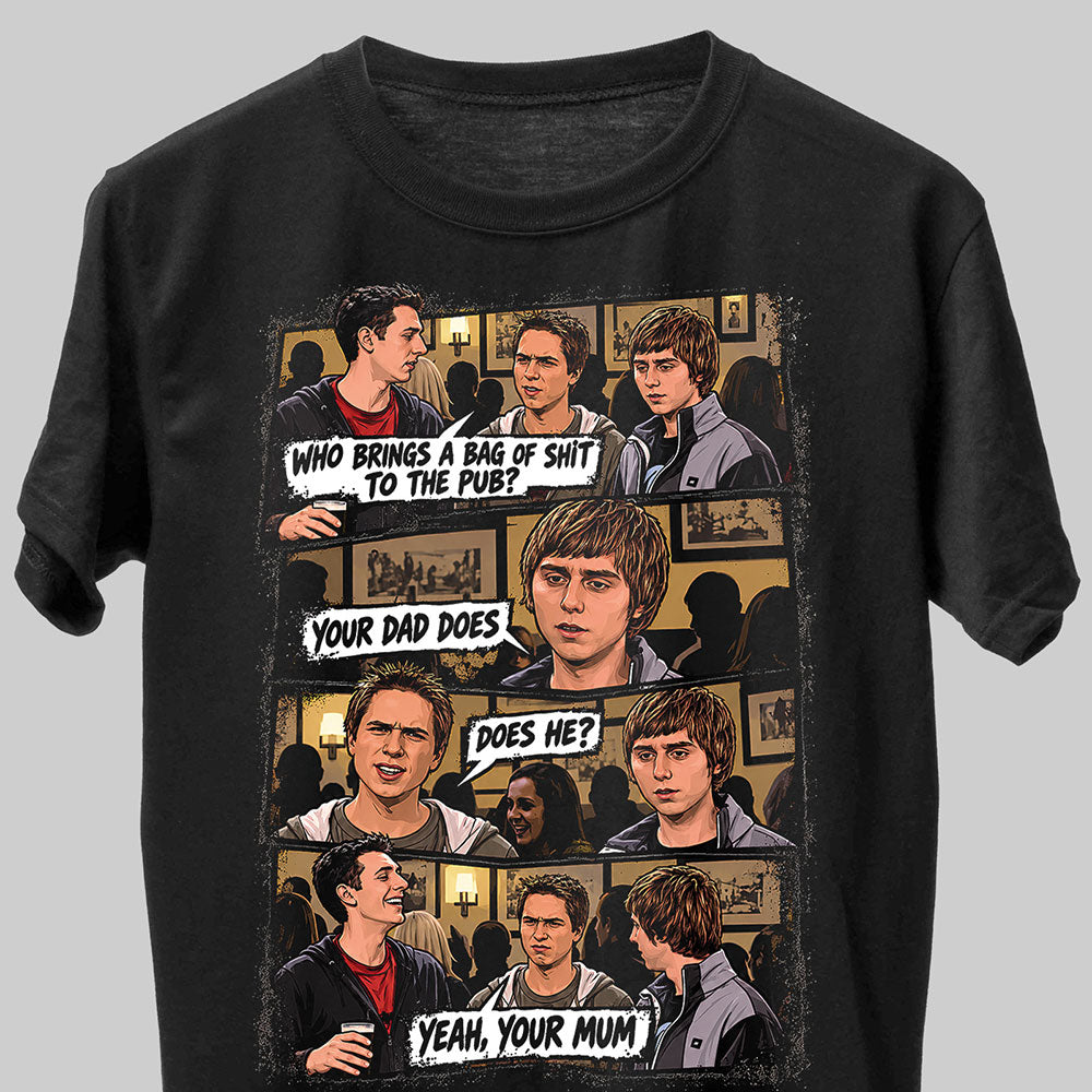 The Inbetweeners Comic Funny Graphic Black Unisex T-Shirt