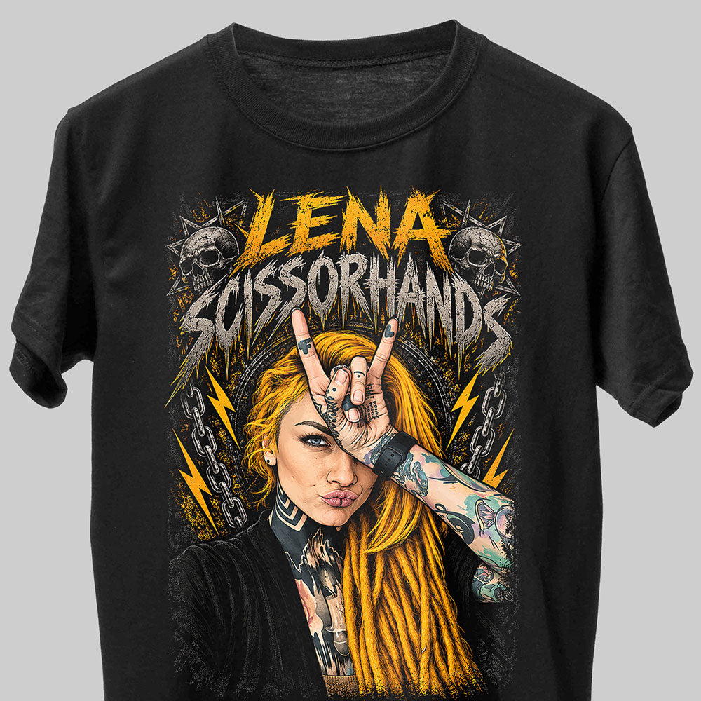 Lena Scissorhands Infected Rain Heavy Metal Band Music Graphic Black Unisex T-Shirt