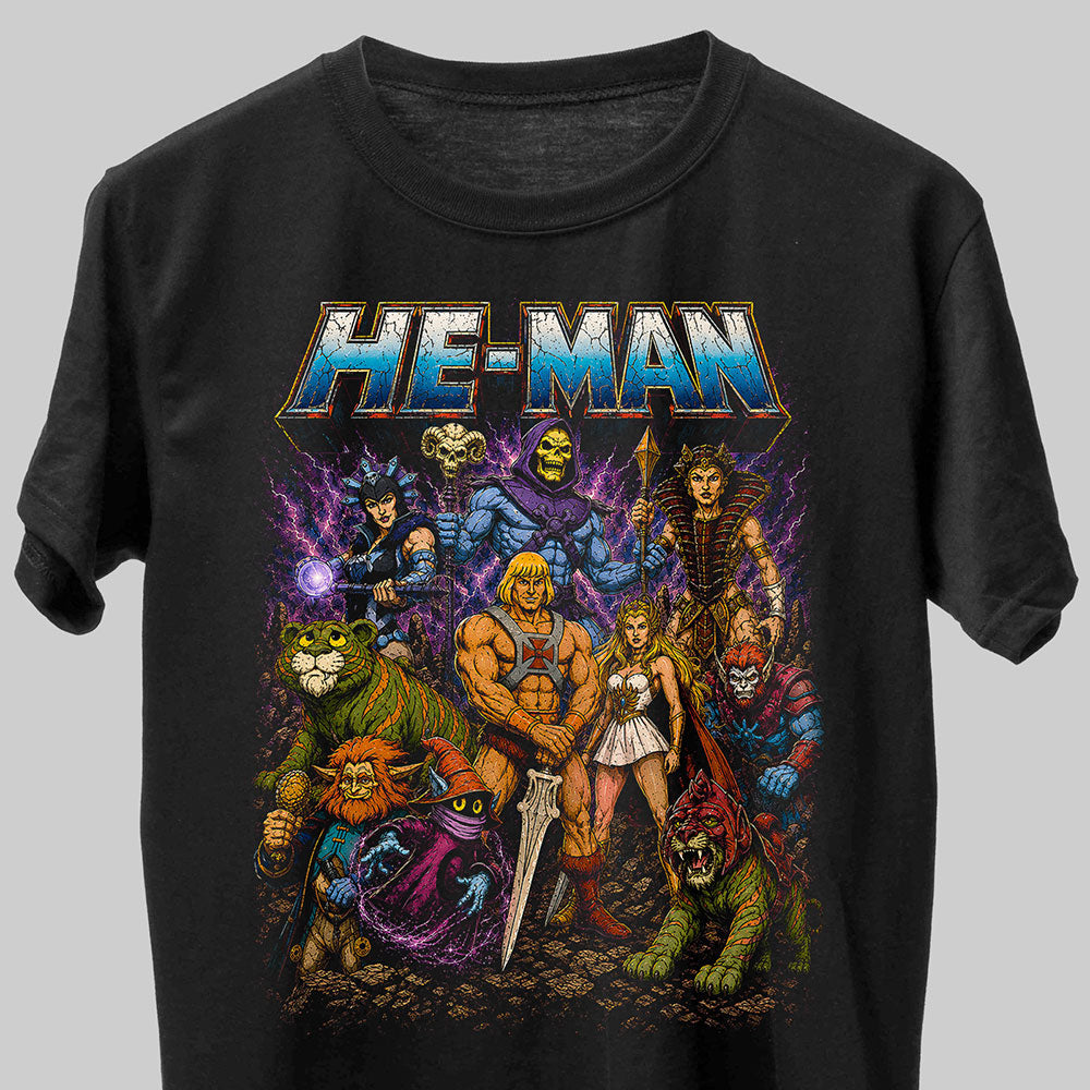 He-Man 80s Cartoon Graphic Black Unisex T-Shirt