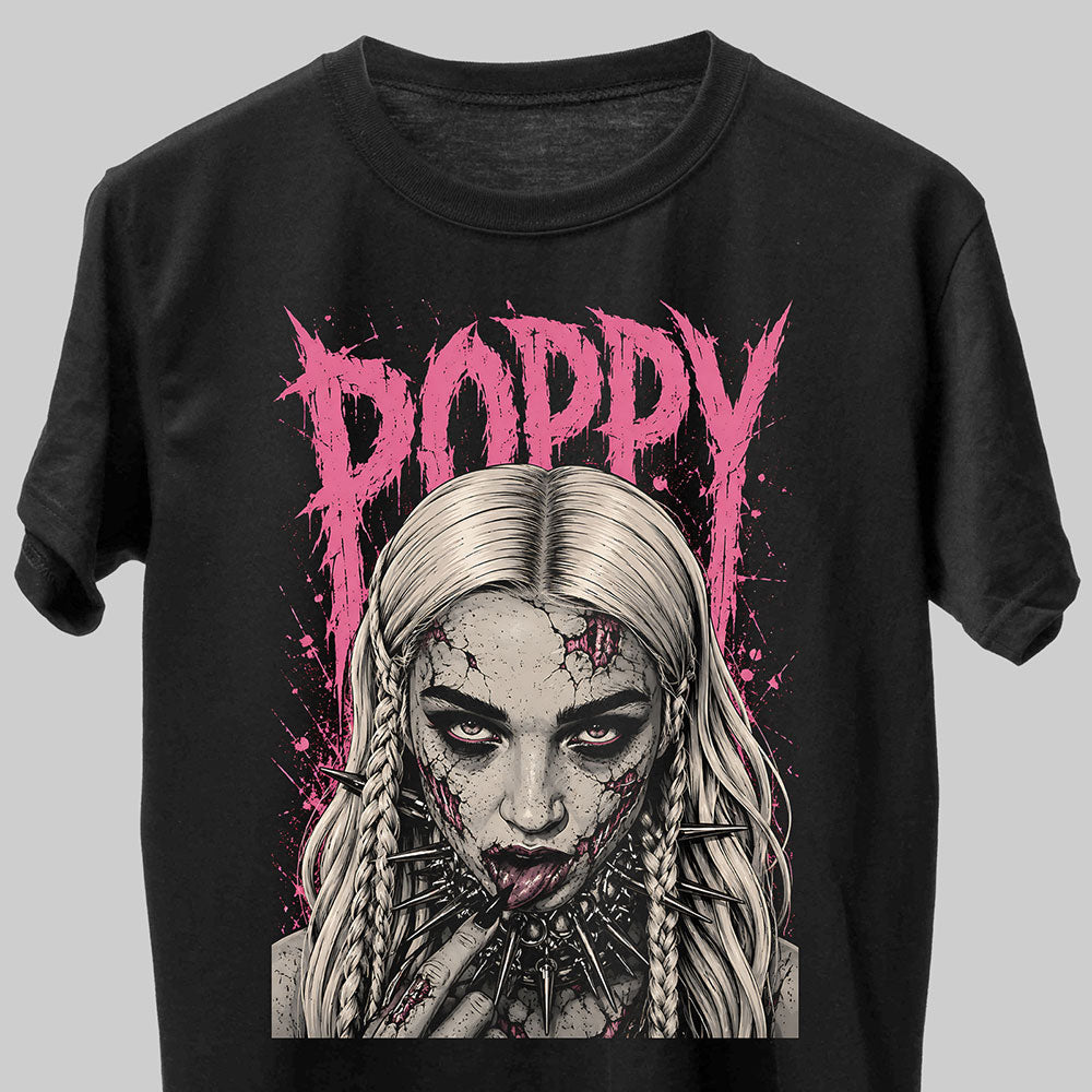 Poppy Heavy Metal Gothic Band Music Graphic Black Unisex T-Shirt