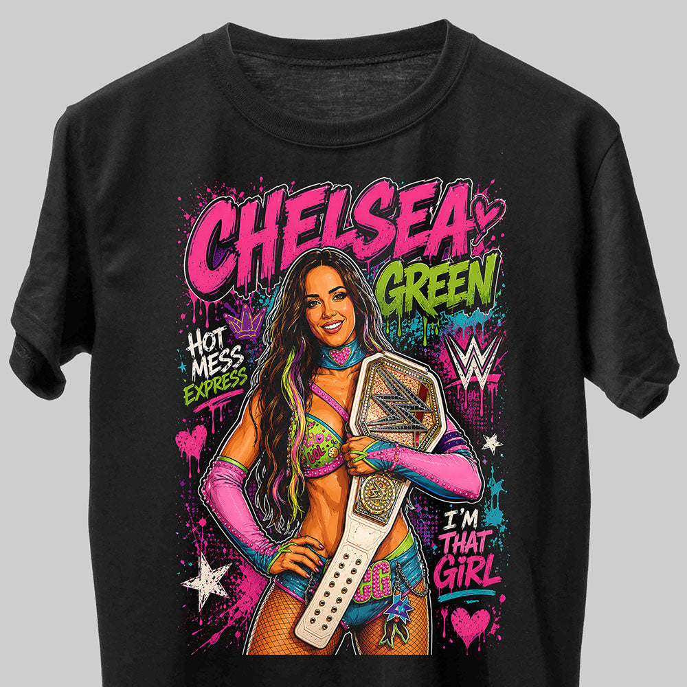 Chelsea Green Hot Mess WWE Wrestling Black Unisex T-Shirt
