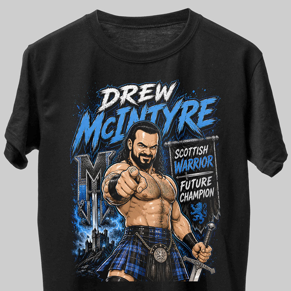 Drew McIntyre Scottish Warrior WWE Wrestling Black Unisex T-Shirt