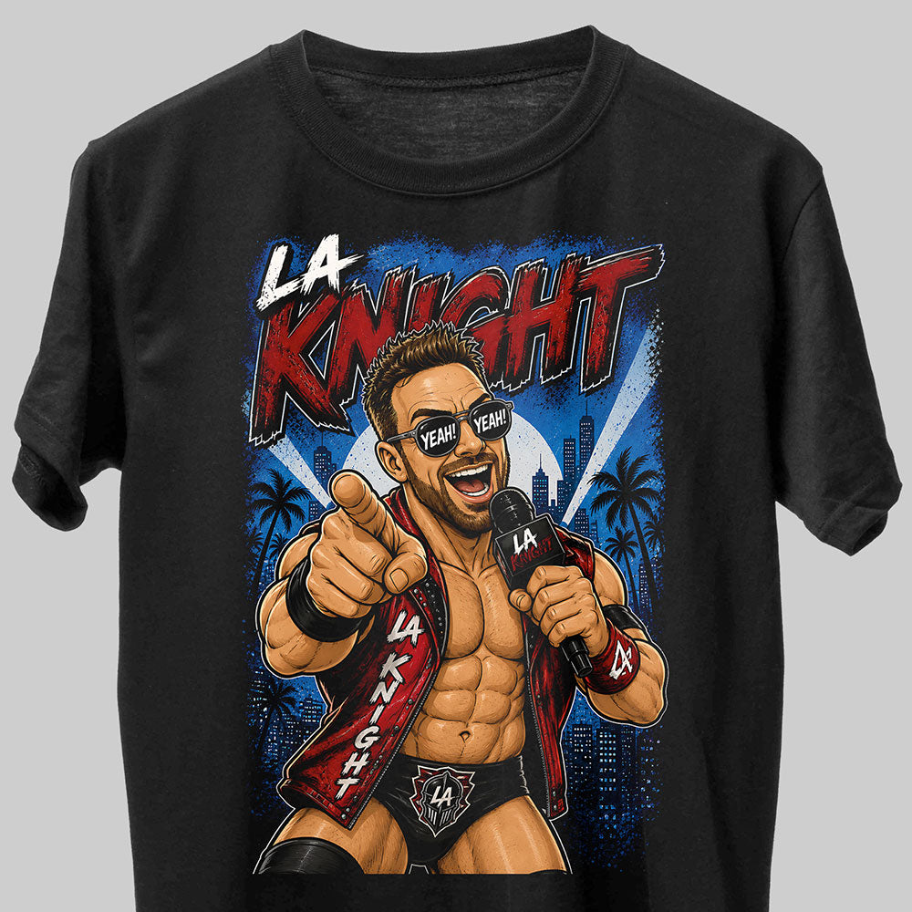 LA Knight Yeah! WWE Wrestling Black Unisex T-Shirt
