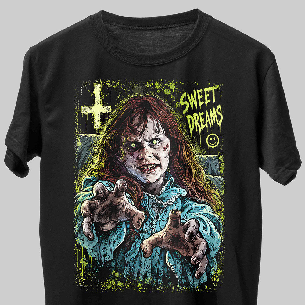 The Exorcist Linda Blair Halloween Horror Graphic Black Unisex T-Shirt