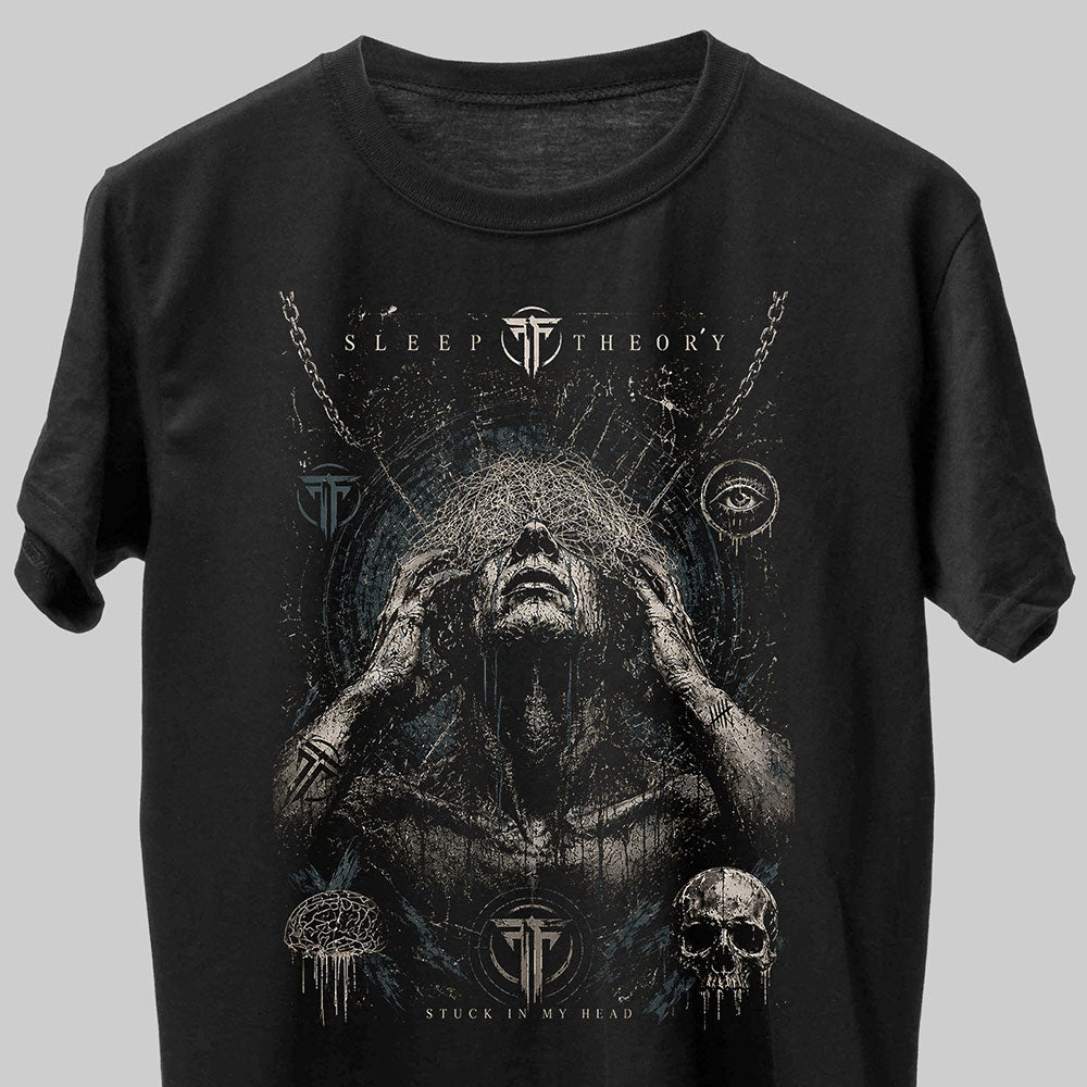 Sleep Theory Stuck In My Head Heavy Metal Band Music Graphic Black Unisex T-Shirt