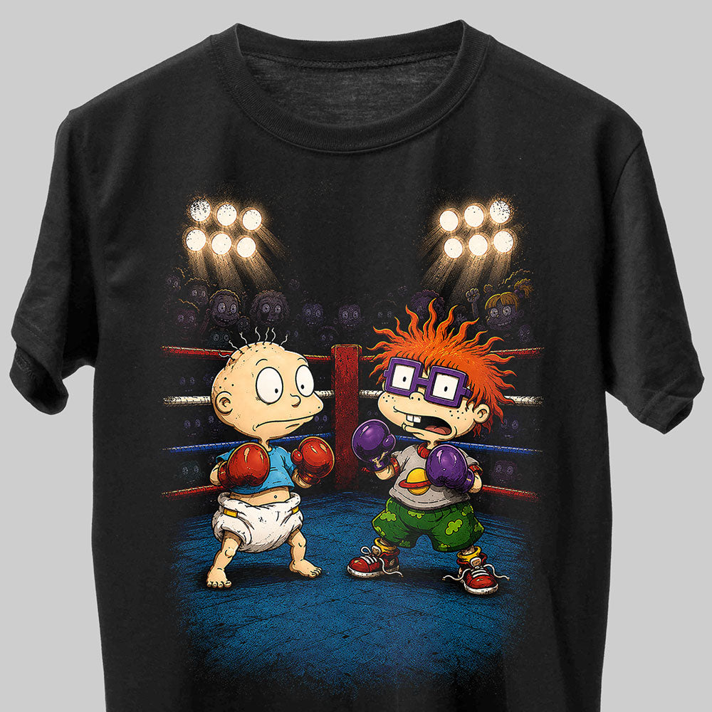 Rugrats Tommy vs Chucky Nickelodeon 90s Cartoon Graphic Black Unisex T-Shirt