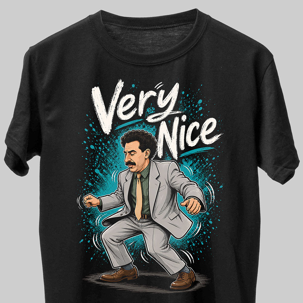 Borat Very Nice Funny Graphic Black Unisex T-Shirt
