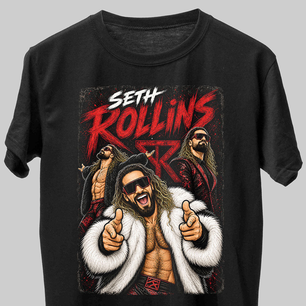 Seth Rollins Burn It Down! WWE Wrestling Black Unisex T-Shirt