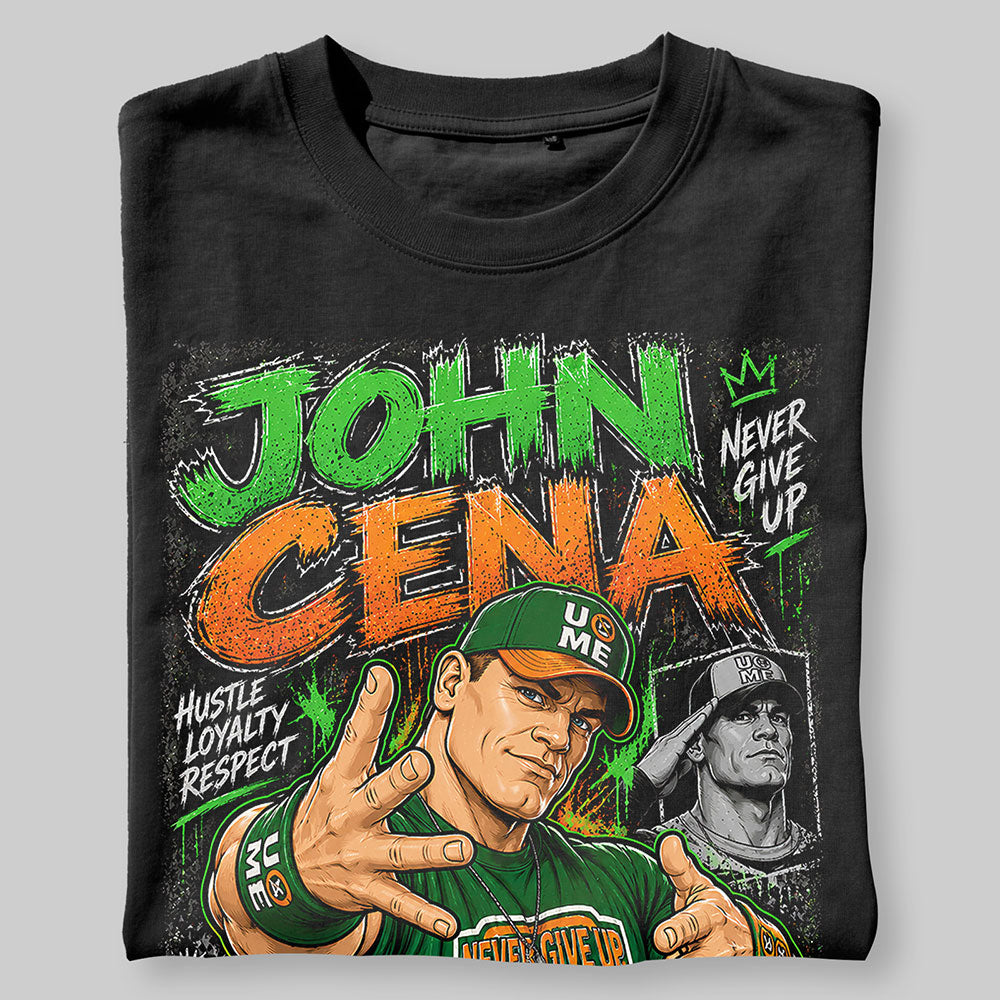 John Cena Never Give Up WWE Wrestling Black Unisex T-Shirt
