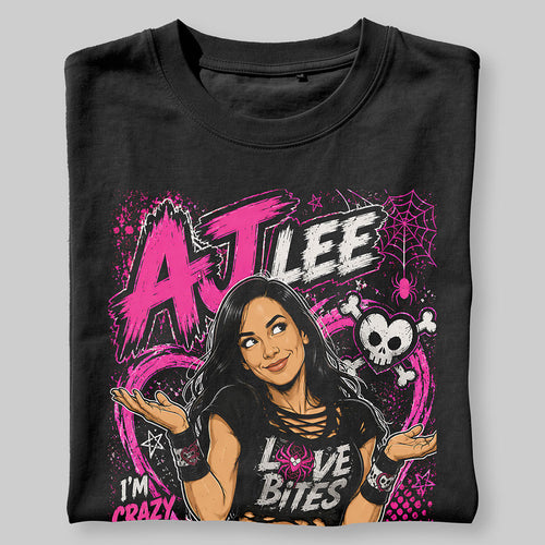 AJ Lee The Black Widow WWE Wrestling Black Unisex T-Shirt