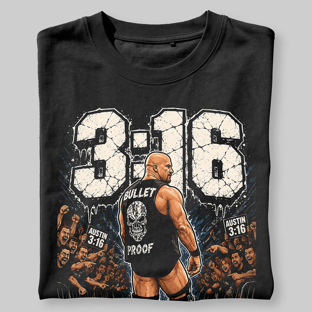 Stone Cold Steve Austin 3:16 Hall Of Fame WWE Wrestling Black Unisex T-Shirt