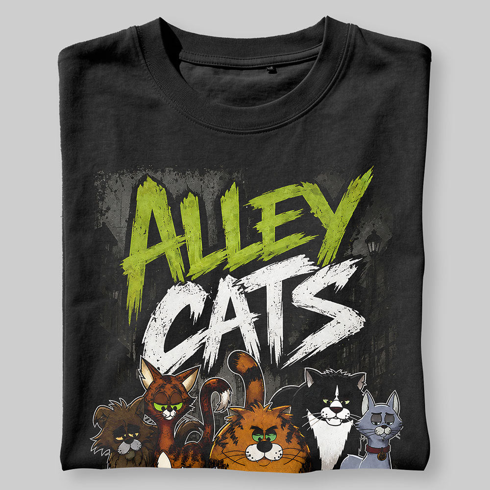 Alley Cats Ricky Gervais Funny Cartoon Graphic Black Unisex T-Shirt