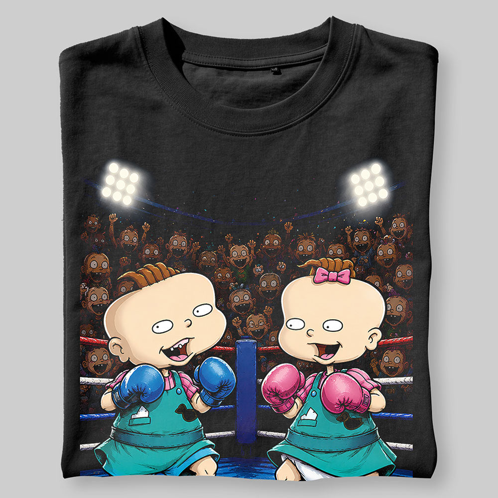 Rugrats Phil vs Lil Nickelodeon 90s Cartoon Graphic Black Unisex T-Shirt