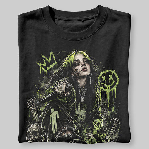 Billie Eilish Inspired Zombie Style Graphic Black Unisex T-Shirt