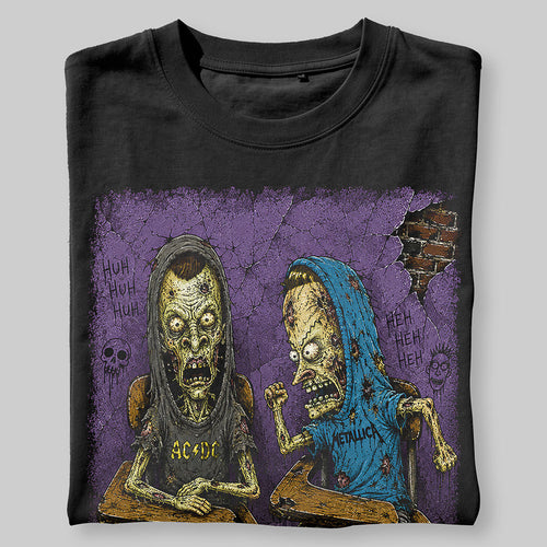 Beavis and Butt-Head Zombie 90s Funny Cartoon Graphic Black Unisex T-Shirt