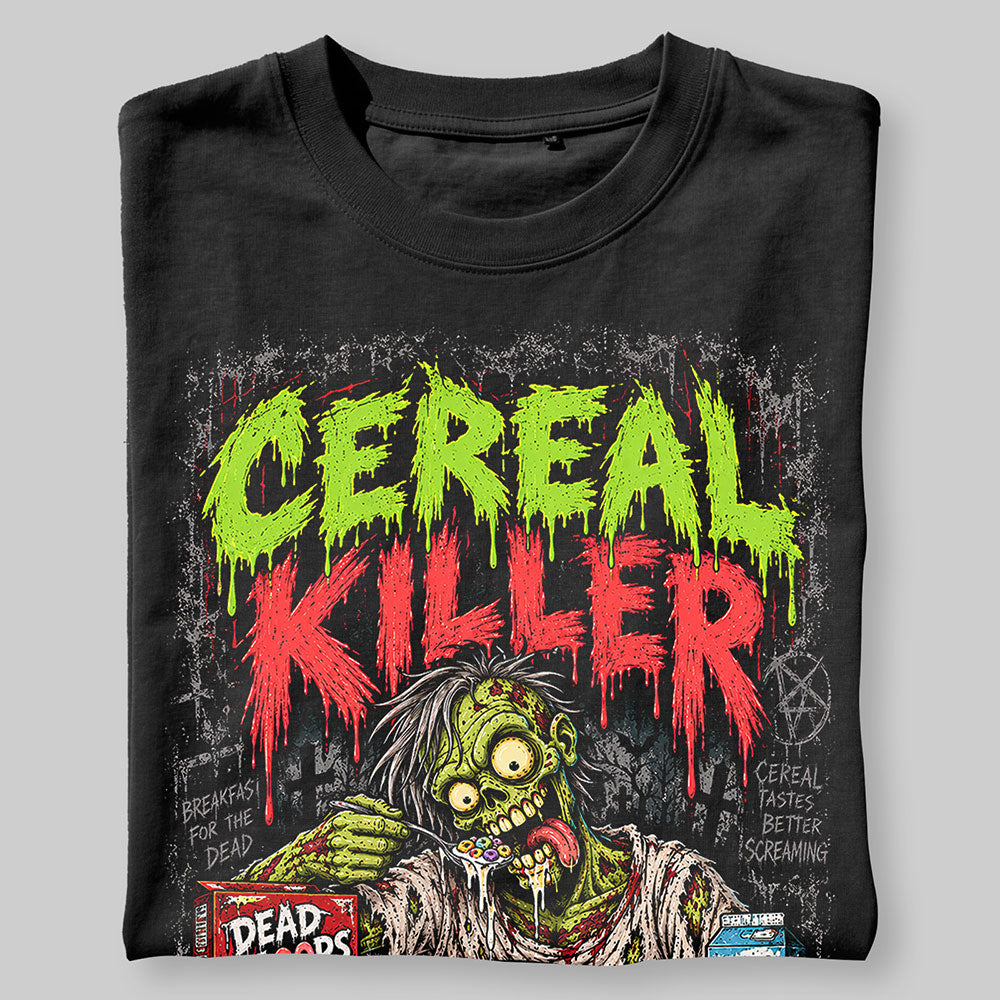 Cereal Killer Funny Graphic Black Unisex T-Shirt