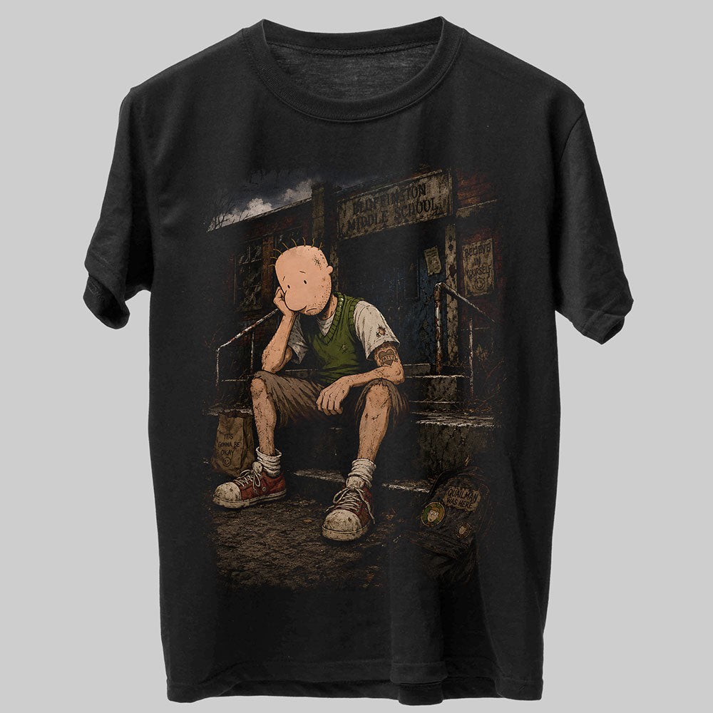 Doug Funnie Nickelodeon 90s Cartoon Graphic Black Unisex T-Shirt