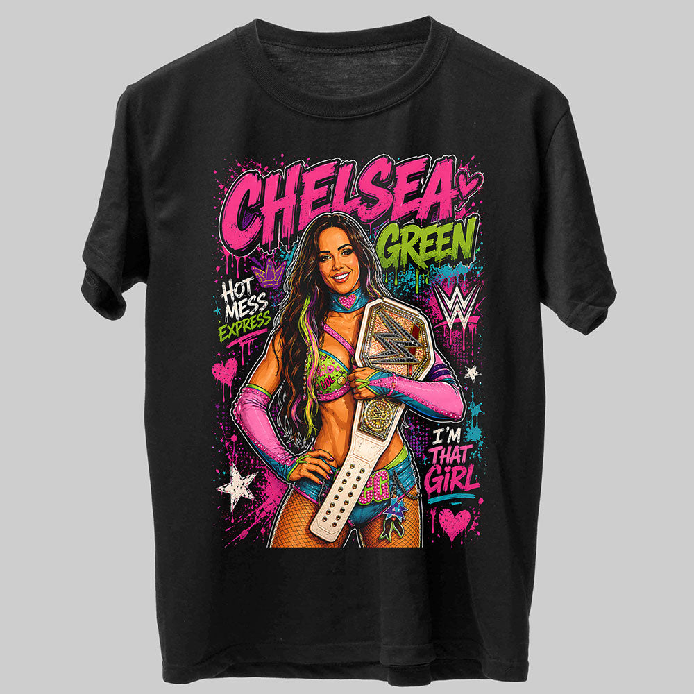 Chelsea Green Hot Mess WWE Wrestling Black Unisex T-Shirt