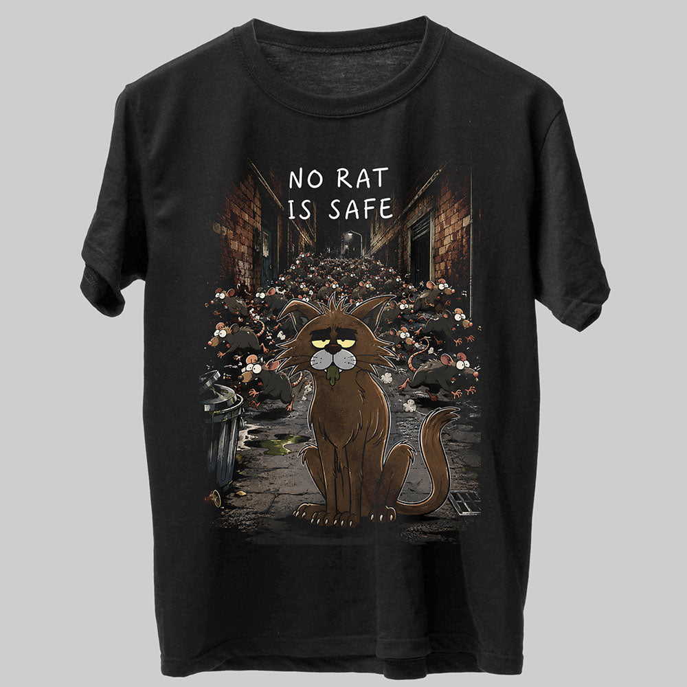 Alley Cats Puke Ricky Gervais Funny Cartoon Graphic Black Unisex T-Shirt