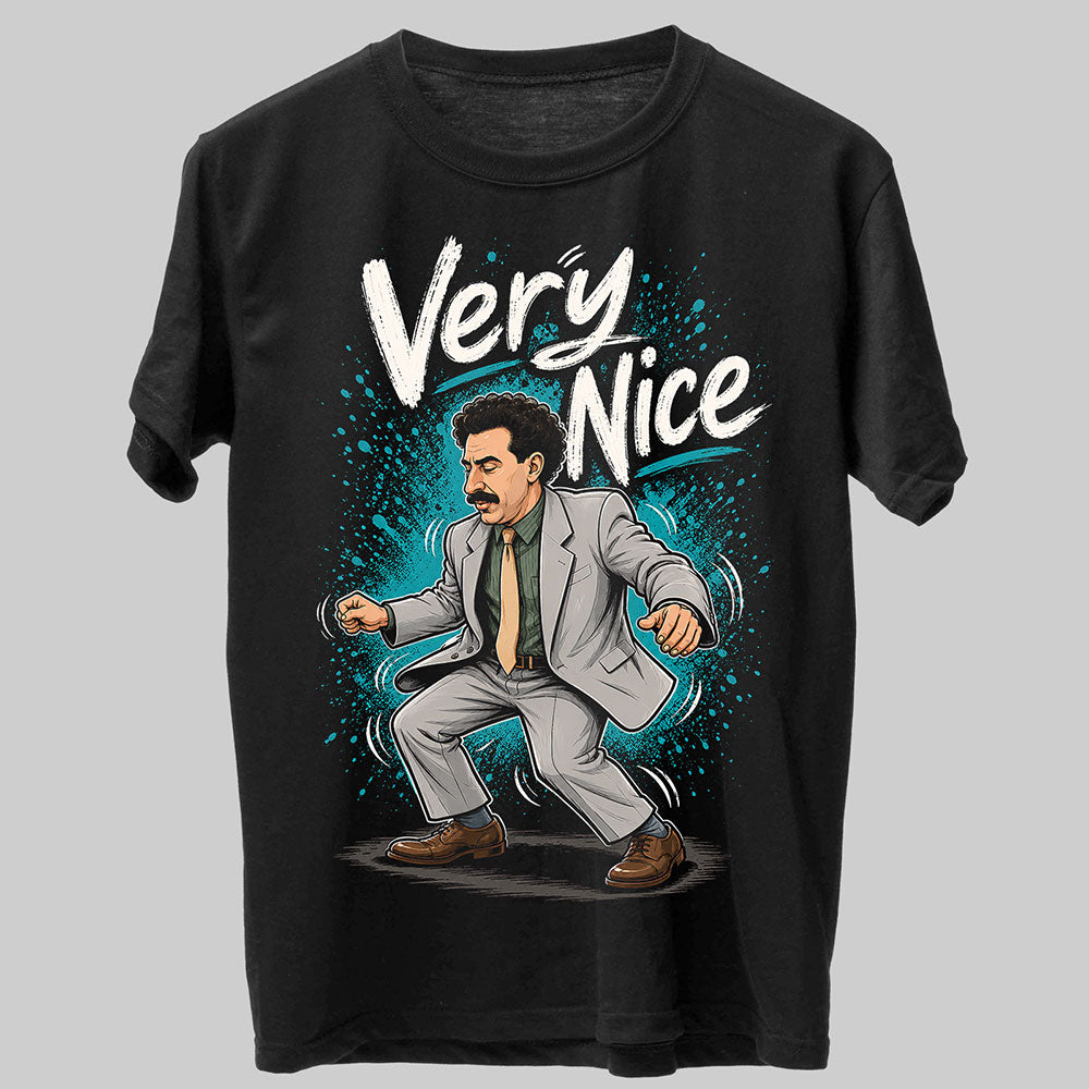Borat Very Nice Funny Graphic Black Unisex T-Shirt