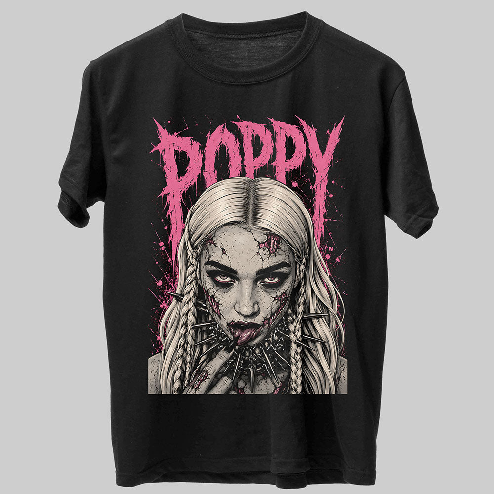 Poppy Heavy Metal Gothic Band Music Graphic Black Unisex T-Shirt