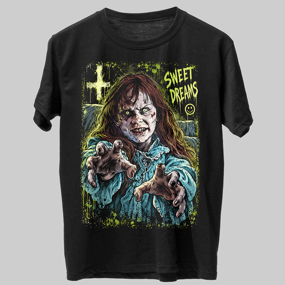 The Exorcist Linda Blair Halloween Horror Graphic Black Unisex T-Shirt