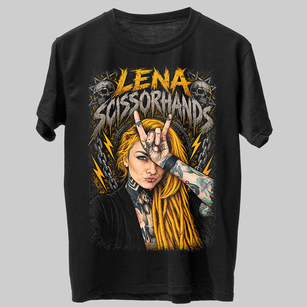 Lena Scissorhands Infected Rain Heavy Metal Band Music Graphic Black Unisex T-Shirt