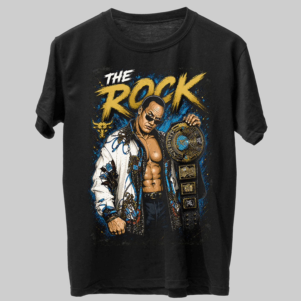 The Rock Hall Of Fame WWE Wrestling Black Unisex T-Shirt