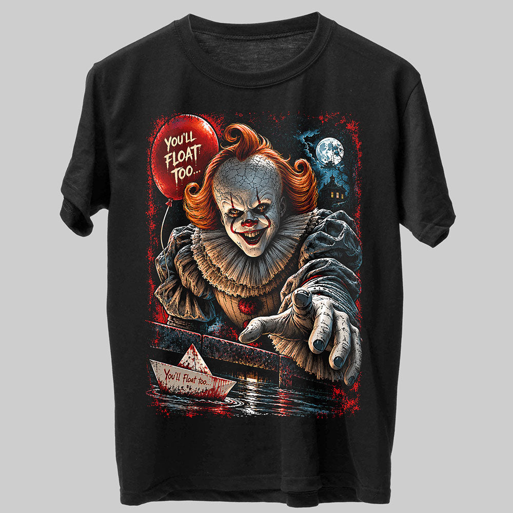 Pennywise The Clown Bill Skarsgård Halloween Horror Graphic Black Unisex T-Shirt