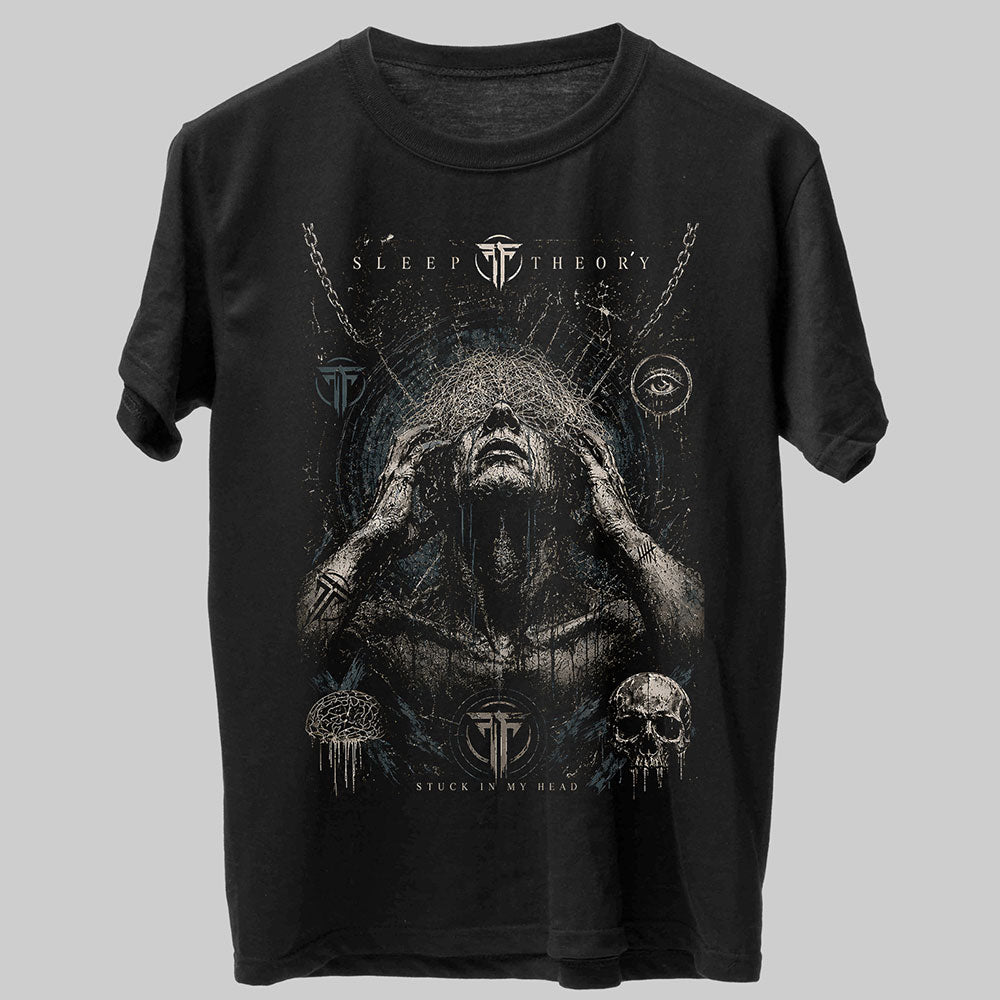 Sleep Theory Stuck In My Head Heavy Metal Band Music Graphic Black Unisex T-Shirt