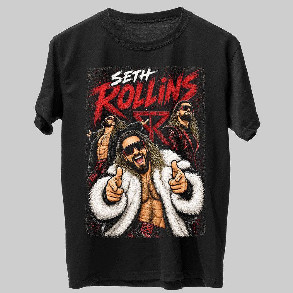 Seth Rollins Burn It Down! WWE Wrestling Black Unisex T-Shirt